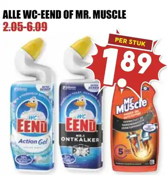De Boerenschuur Alle wc eend of Mr. Muscle aanbieding