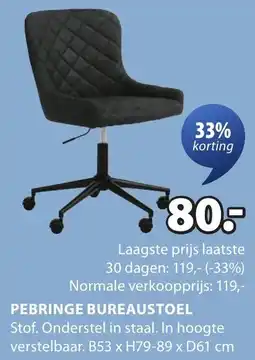 Jysk Pebringe bureaustoel aanbieding