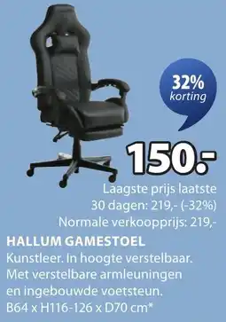 Jysk Hallum gamestoel aanbieding