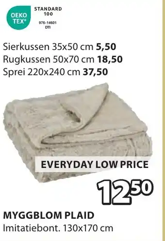 Jysk Myggblom plaid aanbieding