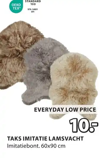 Jysk Taks imitatie lamsvacht aanbieding