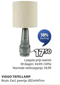 Jysk Viggo tafellamp aanbieding