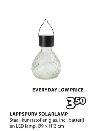 Jysk Lappspurv solarlamp aanbieding