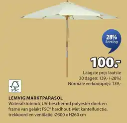 Jysk Lemvig marktparasol aanbieding