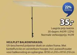 Jysk Hejlplet balkonparasol aanbieding