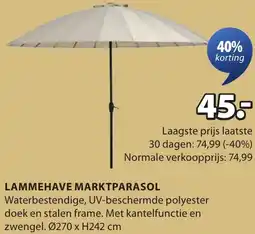 Jysk Lammehave marktparasol aanbieding