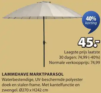 Jysk Lammehave marktparasol aanbieding