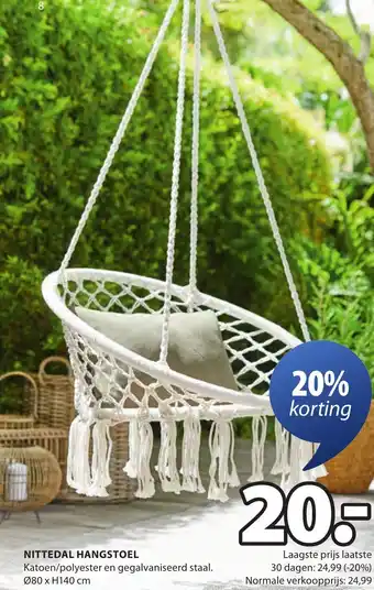 Jysk Nittedal hangstoel aanbieding
