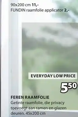 Jysk Feren raamfolie aanbieding