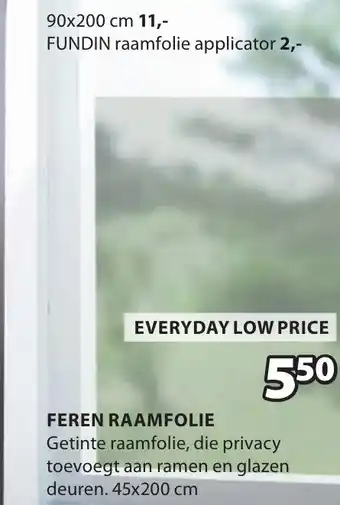 Jysk Feren raamfolie aanbieding