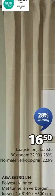 Jysk Aga gordijn aanbieding