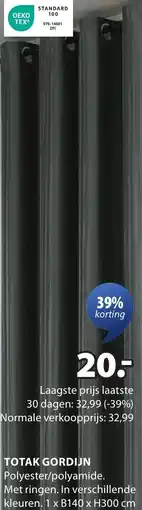 Jysk Totak gordijn aanbieding