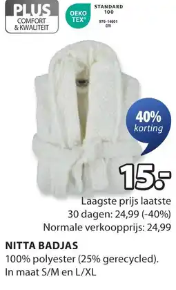 Jysk Nitta badjas aanbieding