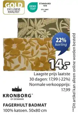 Jysk Fagerhult badmat aanbieding
