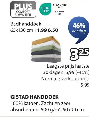 Jysk Gistad handdoek aanbieding