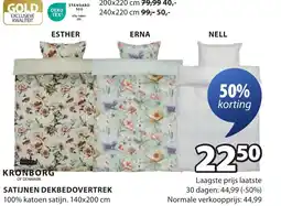 Jysk Satijnen dekbedovertrek aanbieding