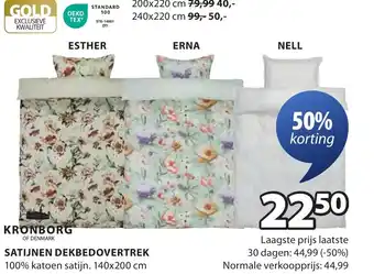 Jysk Satijnen dekbedovertrek aanbieding