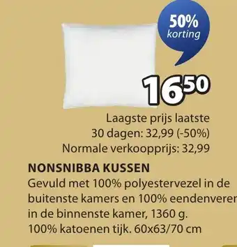 Jysk Nonsnibba kussen aanbieding