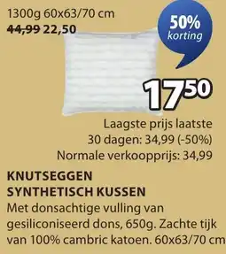 Jysk Knutseggen synthetisch kussen aanbieding