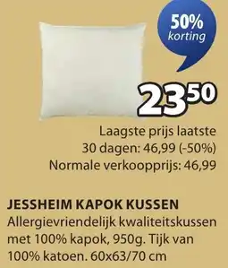 Jysk Jessheim kapok kussen aanbieding