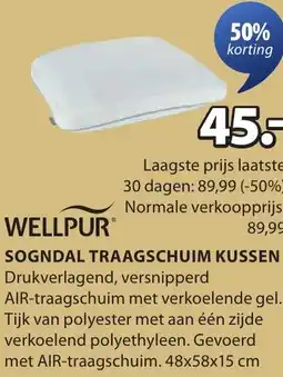 Jysk Sogndal traagschuim kussen aanbieding