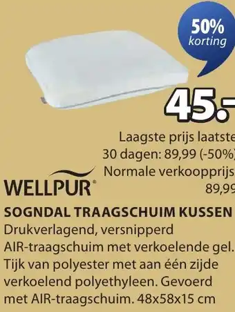 Jysk Sogndal traagschuim kussen aanbieding