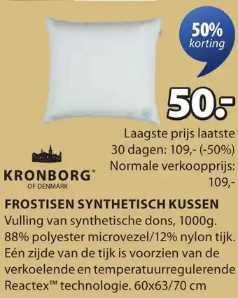 Jysk Frostisen synthetisch kussen aanbieding