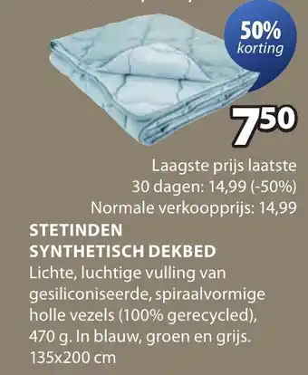 Jysk Stetinden synthetisch dekbed aanbieding