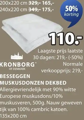 Jysk Besseggen muskusdonzen dekbed aanbieding