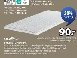 Jysk Kvisten topmatras aanbieding