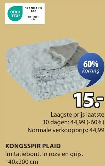 Jysk Kongsspir plaid aanbieding