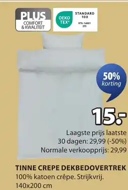 Jysk Tinne crepe dekbedovertrek aanbieding