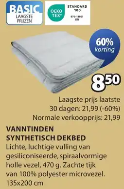 Jysk Vanntinden synthetisch dekbed aanbieding