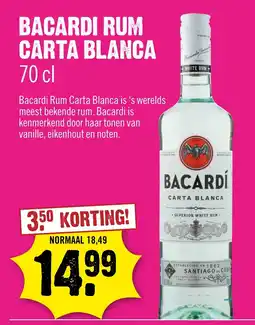 Dirck 3 Bacardi rum carta blanca aanbieding