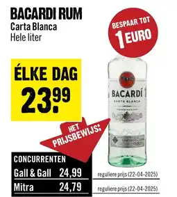 Dirck 3 Bacardi rum Carta Blanca aanbieding