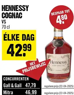 Dirck 3 HENNESSY COGNAC VS aanbieding