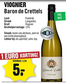 Dirck 3 VIOGNIER Baron de Crettels aanbieding