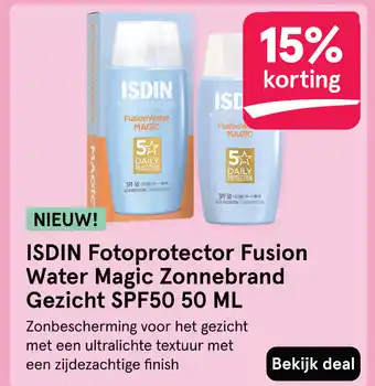 Etos ISDIN Fotoprotector Fusion Water Magic Zonnebrand Gezicht SPF50 aanbieding
