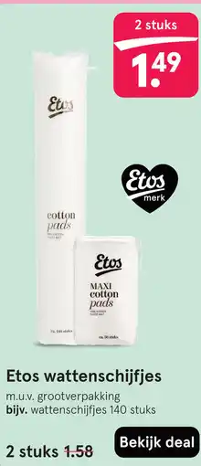 Etos Etos wattenschijfjes aanbieding