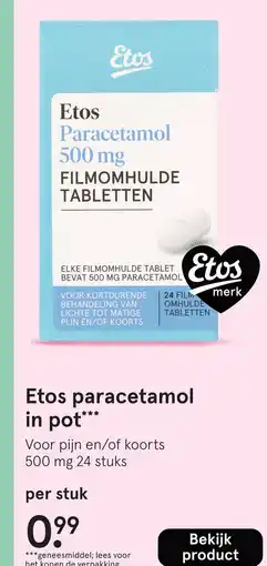 Etos Etos paracetamol in pot aanbieding