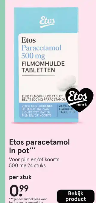 Etos Etos paracetamol in pot aanbieding