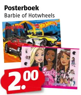Poiesz Posterboek Barbie of Hotwheels aanbieding
