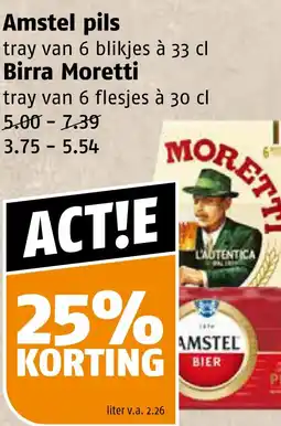 Poiesz Amstel pils en Birra Moretti aanbieding