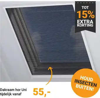 Raamdecoratie.com Dakraam hor Uni aanbieding
