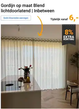 Raamdecoratie.com Gordijn op maat Blend lichtdoorlatend | Inbetween aanbieding