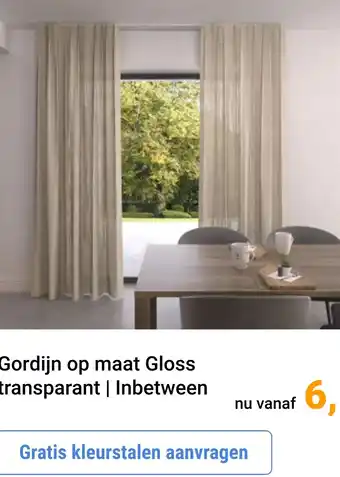 Raamdecoratie.com Gordijn op maat Gloss transparant | Inbetween aanbieding