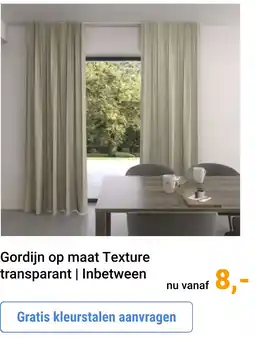Raamdecoratie.com Gordijn op maat Texture transparant | Inbetween aanbieding