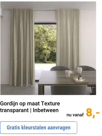 Raamdecoratie.com Gordijn op maat Texture transparant | Inbetween aanbieding