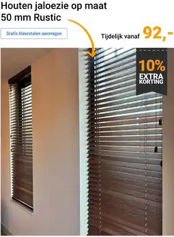 Raamdecoratie.com Houten jaloezie op maat 50 mm Rustic aanbieding