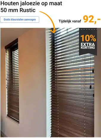 Raamdecoratie.com Houten jaloezie op maat 50 mm Rustic aanbieding